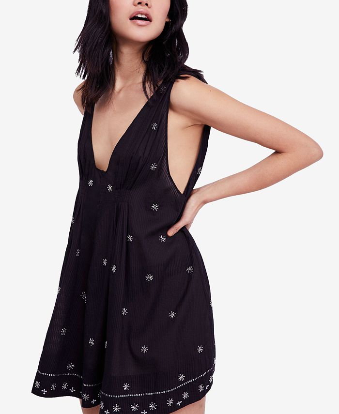 Free people hotsell black beaded dress