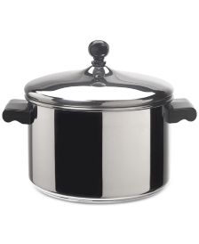 Farberware Glide Saucepan, Covered Straining, Black, Copper Ceramic, 3 Quart