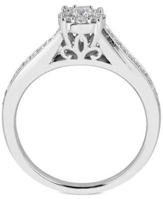 Diamond Halo & Pav&eacute; Bridal Set (1/2 ct. t.w.) in 14k White or Yellow Gold