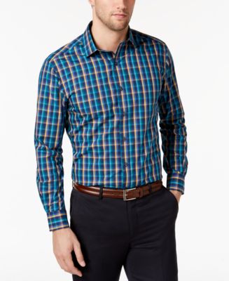Bar III Men's Classic/Regular Fit Multi-Check Dress Shirt, Created for ...
