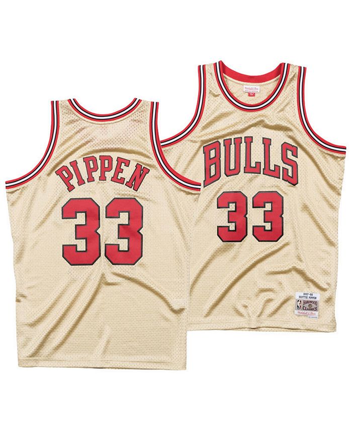 Men's Scottie Pippen Chicago Bulls #33 Black Stripes Throwback Swingman Jersey** 