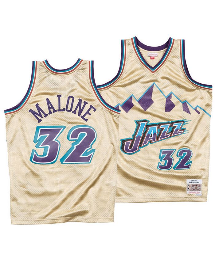  Mitchell & Ness Utah Jazz Karl Malone White Swingman Jersey  (Small) : Sports & Outdoors