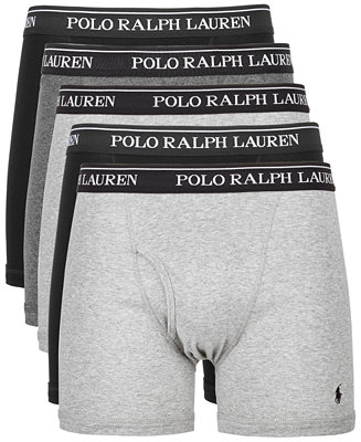 Polo Ralph Lauren 5-Pack Boxer Brief, Black 1, Small 