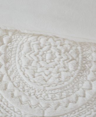 Arya Embroidered Medallion Faux Fur Comforter Sets