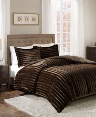 Duke Reversible Faux Fur 3-Pc. Comforter Set, Full/Queen