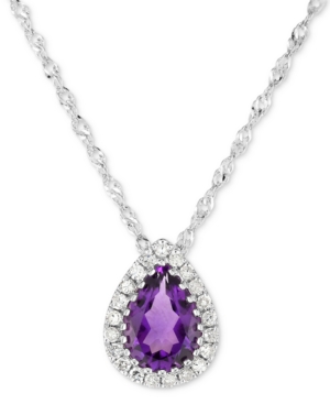 image of Citrine (5/8 ct. t.w.) & Diamond Accent Teardrop 18