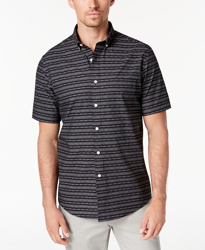 Club Room Men's Leigh Dobby Striped Shirt, Created for Macy's - Macy's