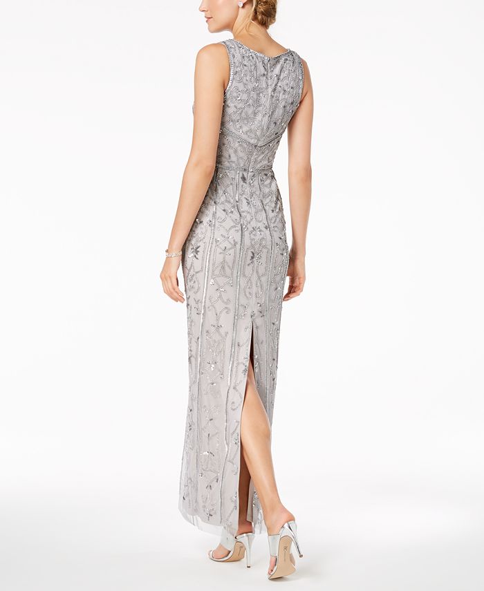 Adrianna Papell Beaded Gown - Macy's
