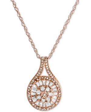 image of Diamond Baguette Cluster Pendant Necklace (1/2 ct. t.w.)