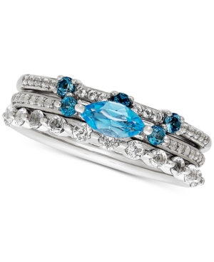image of 3-Pc. Set Topaz Stacking Rings (1-5/8 ct. t.w.) in Sterling Silver