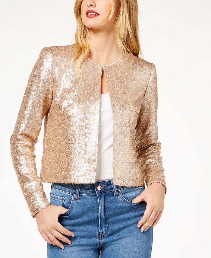 Rachel Zoe Sequined Collarless Jacket, Created For Macy's & Reviews ...