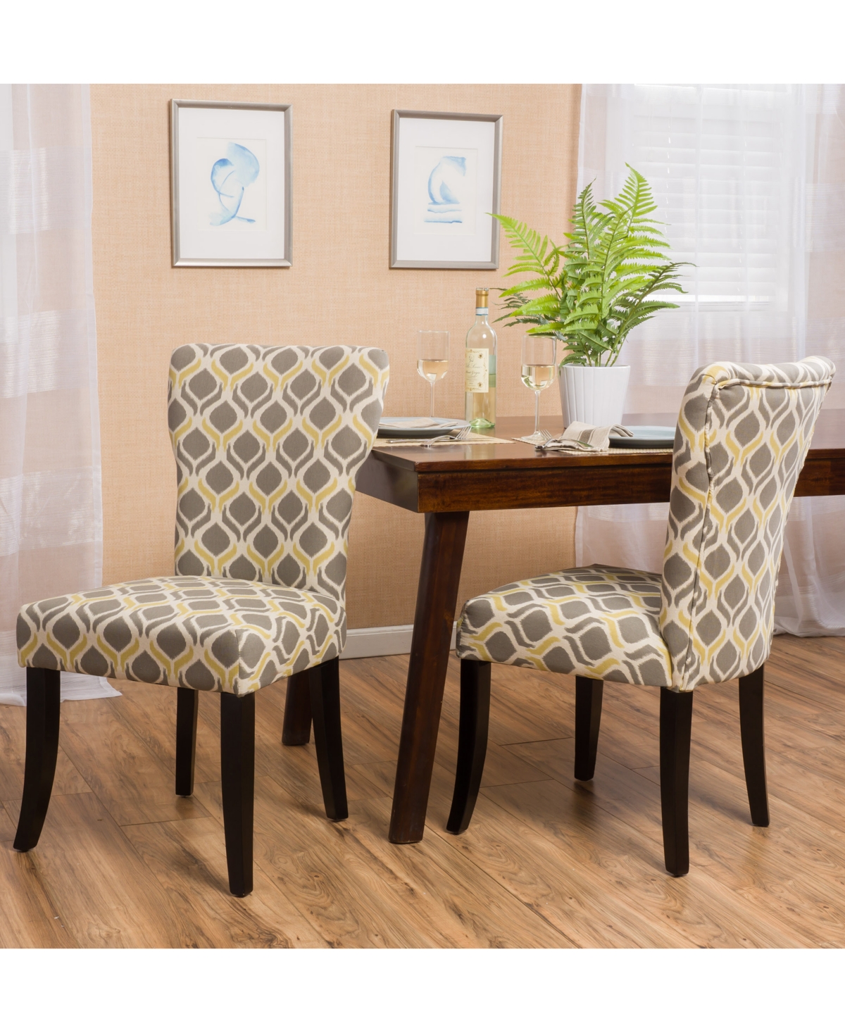 Noble House Harvi Dining Chair In Yellow And