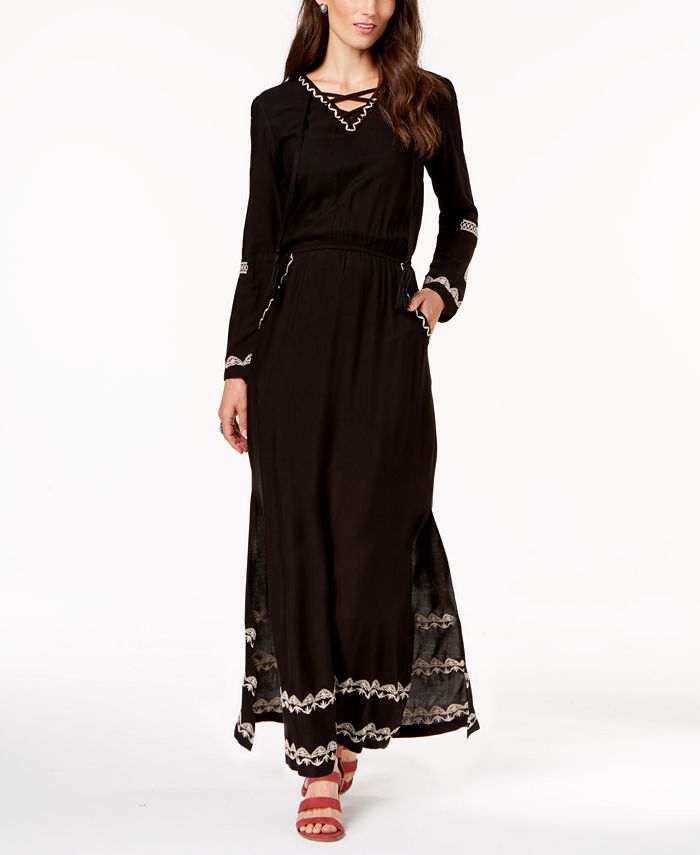 NY Collection Petite Embroidered Maxi Dress - Macy's