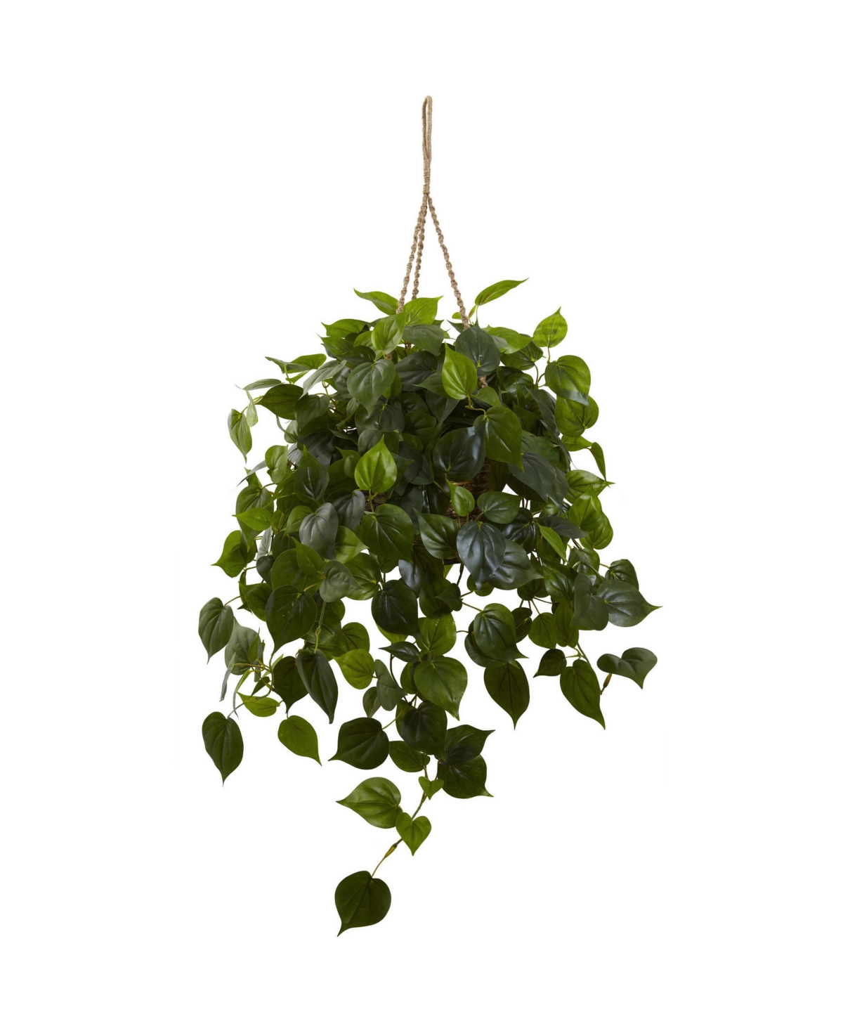 NEARLY NATURAL PHILODENDRON UV-RESISTANT INDOOR/OUTDOOR ARTIFICIAL PLANT HANGING BASKET 