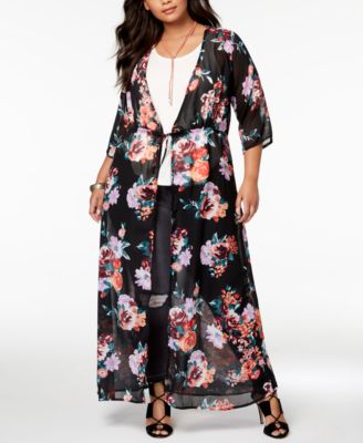 Planet Gold - Trendy Plus Size Printed Kimono Top