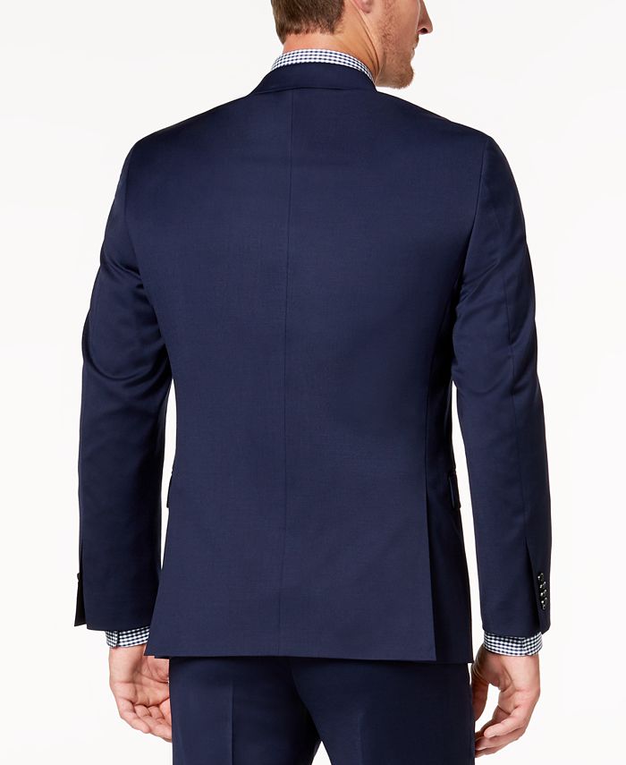 Tommy Hilfiger Men's Modern Fit Th Flex Stretch Solid Suit Jacket Black Size 42