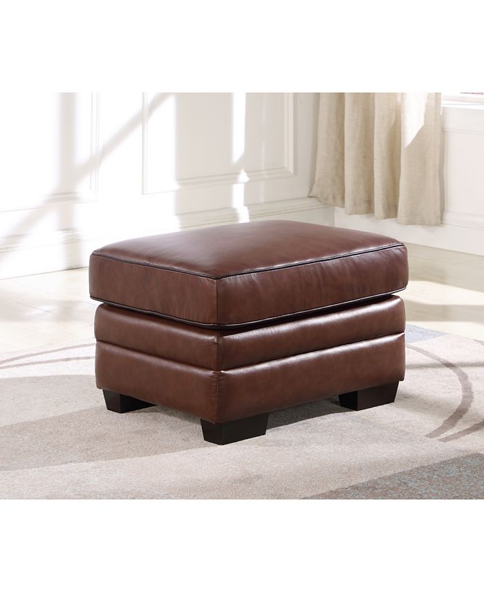 Furniture Anderson Leather Ottoman, Quick Ship Macy's
