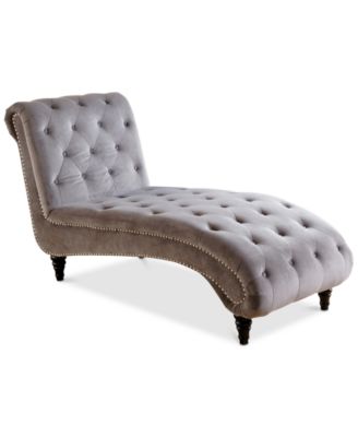 Abbyson Living - Mark Velvet Chaise, Quick Ship