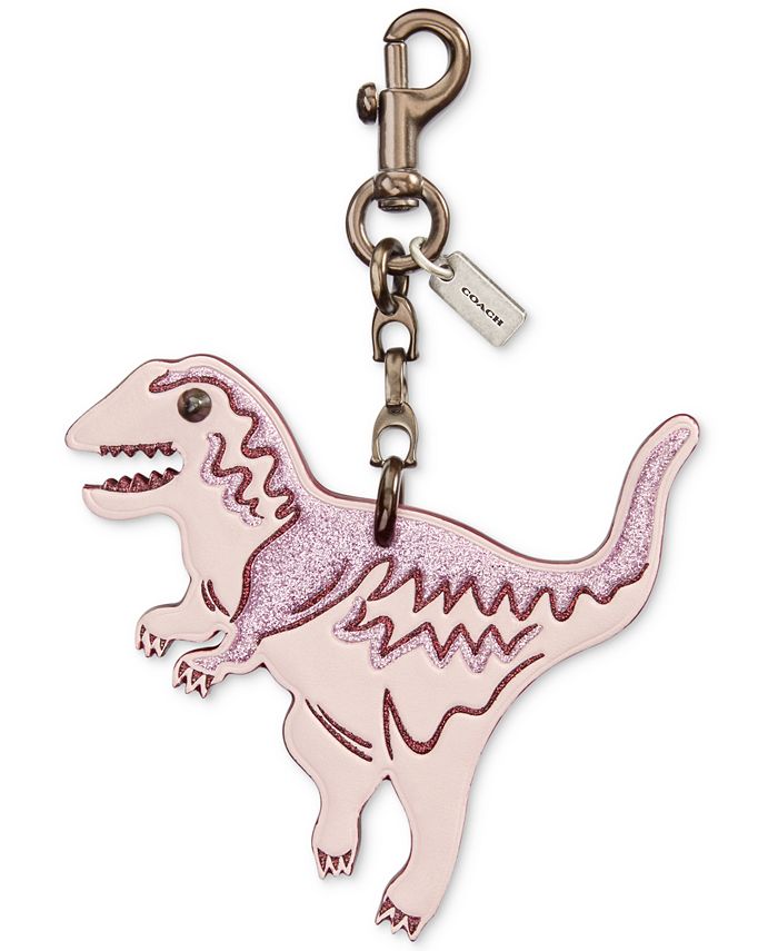 COACH Key Chain REXY DINOSAUR Embroidered Key Fob Ring Charm with BOX New