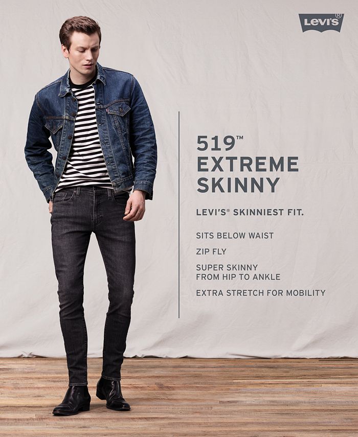 Levi's 519™ Extreme Skinny Fit Ripped Jeans & Reviews - Jeans - Men - Macy's