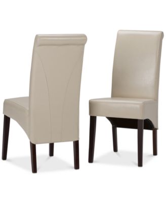 Easton Set of 2 Faux Leather Deluxe Parson Chairs