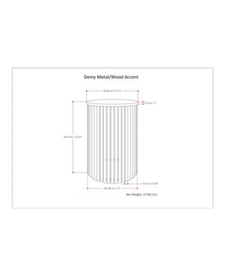 17.5" Demy Natural Solid Mango Wood and Black Metal Wide Industrial Accent Table