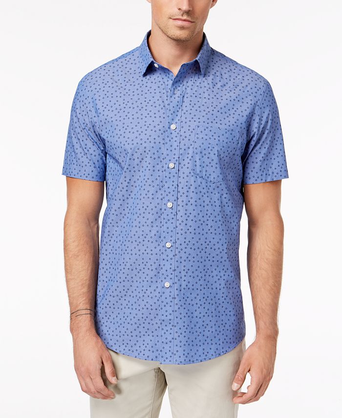 Club Room Men's Geometric Printed Shirt, Created for Macy's - Macy's