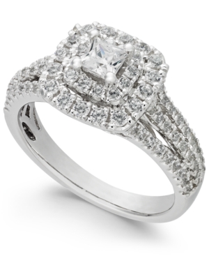 image of Diamond Princess Cut Engagement Ring (1 ct. t.w.) in 14k White Gold