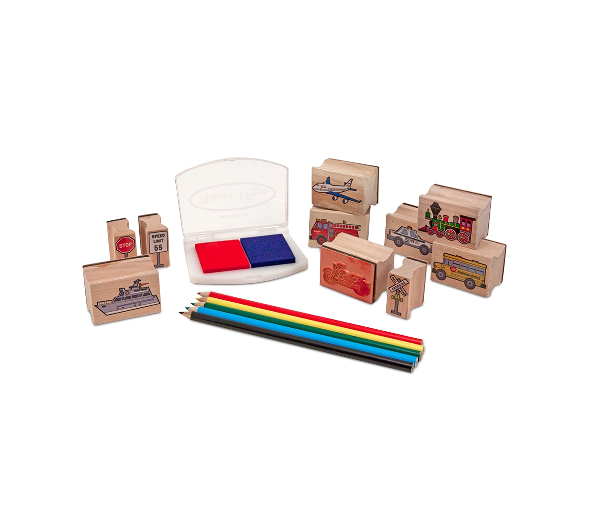 Melissa & Doug Kids Toys, Kids Car Blocks Stamp Set In Multi