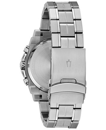 Bulova - Men's Chronograph Precisionist Stainless Steel Bracelet Watch 46.5mm