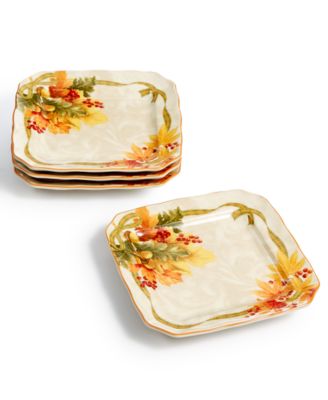 222 Fifth - Autumn Celebration Harvest Appetizer Plates, Set of 4