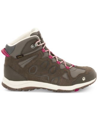 Jack Wolfskin Women s Rocksand Texapore Mid Waterproof Hiking Boots Dark Ruby from Eastern Mountain Sports Macy s