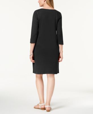 Karen Scott Petite Cotton Boat-Neck Dress, Created for Macy's Macy's