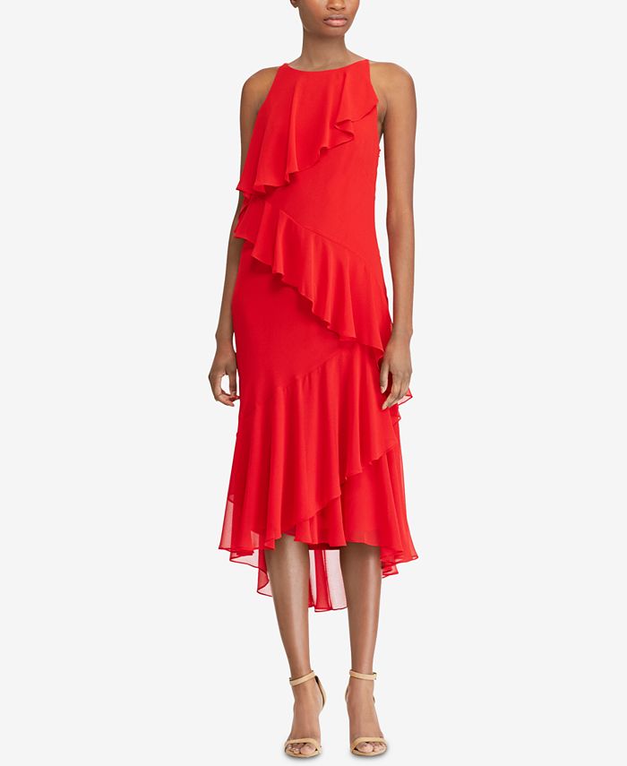 Lauren Ralph Lauren Asymmetrical Gown - Macy's