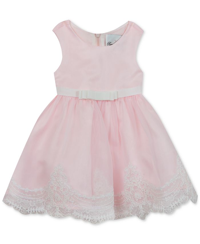 Rare Editions Little Girls Embroidered Organza Dress - Macy's