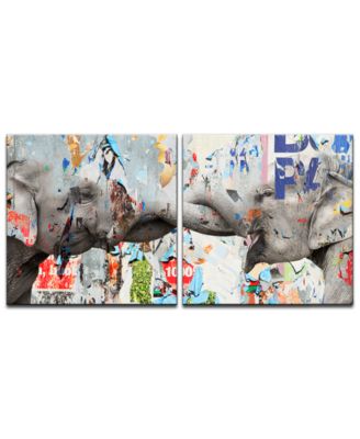 Ready2HangArt - 'Saddle Ink Elephant VI' 2-Pc. Canvas Art Print Set