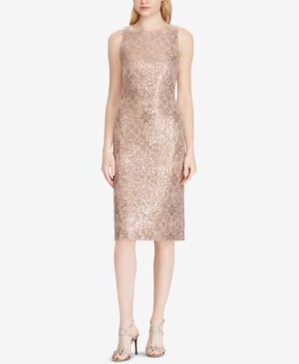 ralph lauren gold sequin dress
