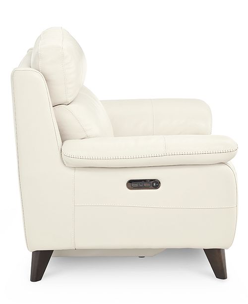 Furniture Milany 46" Leather Power Recliner with Power Headrest and USB