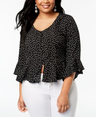 Planet Gold - Trendy Plus Size Ruffled Blouse