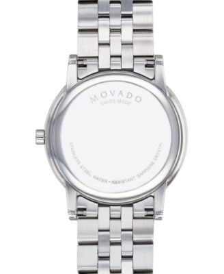 Men's Swiss Museum Classic Diamond-Accent Stainless Steel Bracelet Watch 40mm