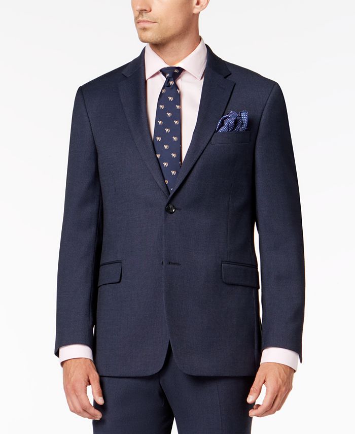 Tommy Hilfiger Men's Modern-Fit THFlex Stretch Blue Neat Suit - Macy's