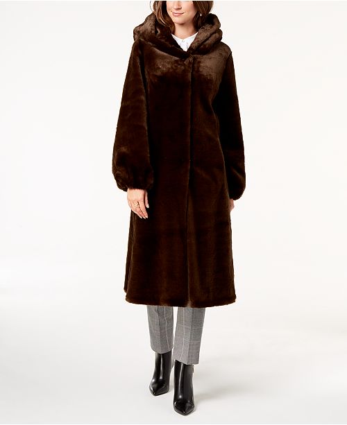Jones New York Hooded Faux Fur Maxi Coat Reviews Coats Women