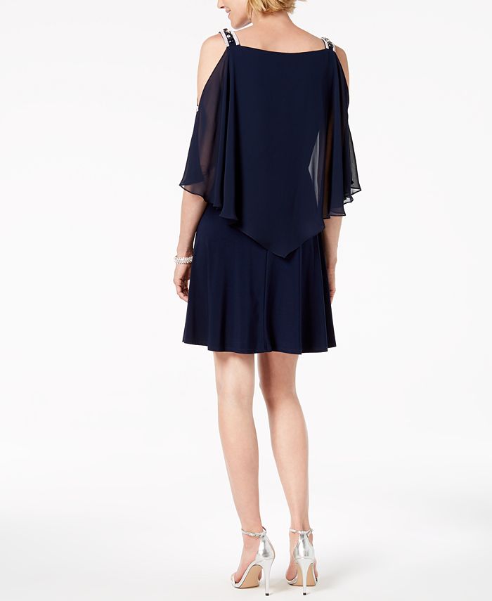MSK Petite Embellished Cold-Shoulder Dress - Macy's