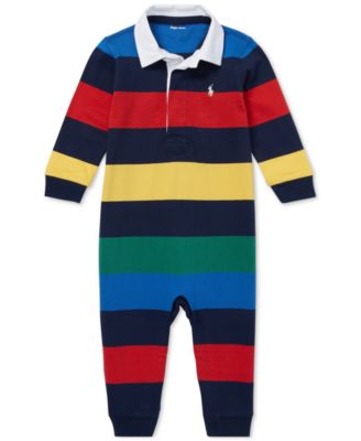 Polo Ralph Lauren - Baby Boys Striped Cotton Rugby Romper
