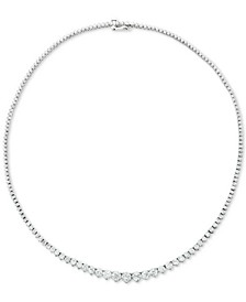 Diamond Fancy 17" Collar Tennis Necklace (15 ct. t.w.) in 14k White Gold