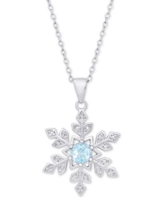 blue topaz snowflake pendant