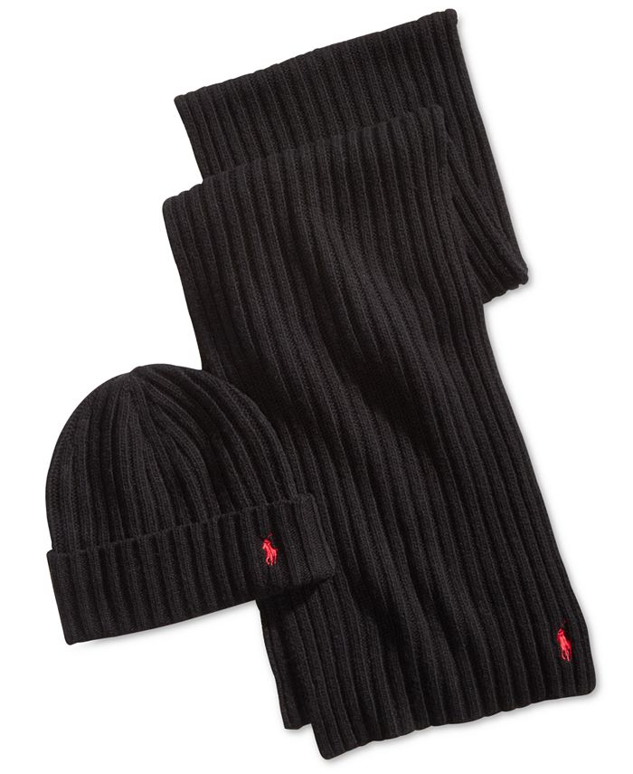 Polo Ralph Lauren Men's Classic Ribbed Hat & Scarf Gift Set & Reviews - All  Accessories - Men - Macy's