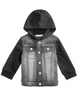 First Impressions Baby Boys Layered-Look Hooded Denim Jacket, Created for Macy's