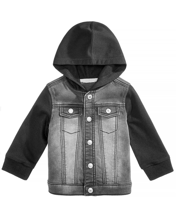 First Impressions Baby Boys Layered-Look Hooded Denim Jacket, Created ...