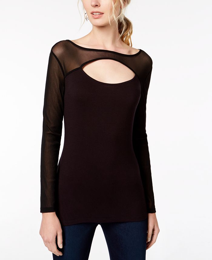 INC International Concepts INC Cutout Illusion Top, Created for Macy's ...